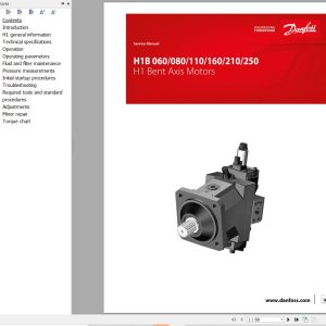 Danfoss Bent Axis Motors H1B060 to H1B250 Service Manual AX00000025en US0504 1