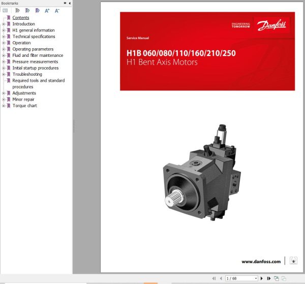 Danfoss Bent Axis Motors H1B060 to H1B250 Service Manual AX00000025en US0504 1