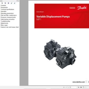 Danfoss Variable Displacement Pumps MP1 Service Manual AX179786484978en 000305 1