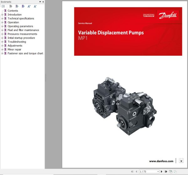 Danfoss Variable Displacement Pumps MP1 Service Manual AX179786484978en 000305 1