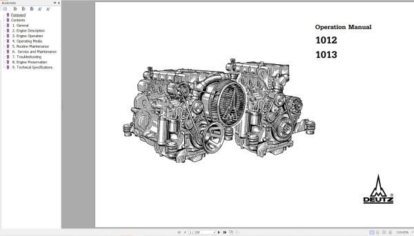 Deutz Engine 1012 1013 Operation Manual 0297 9682 en 1