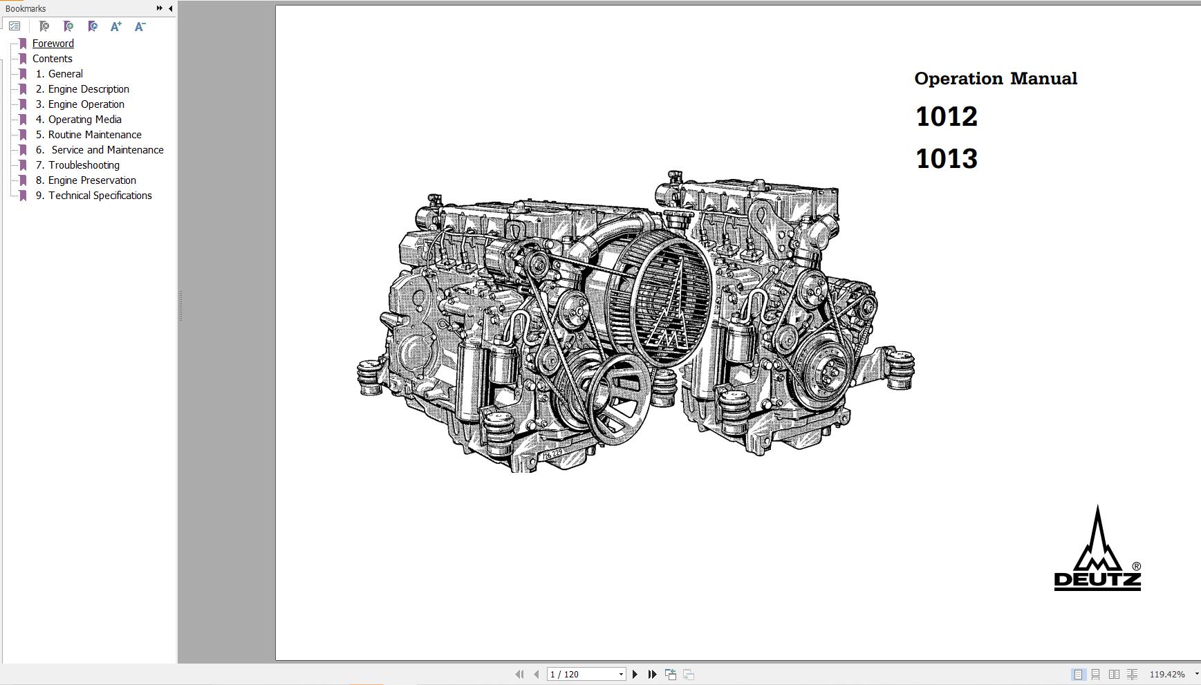 Deutz Engine 1012 1013 Operation Manual 0297 9682 en 1