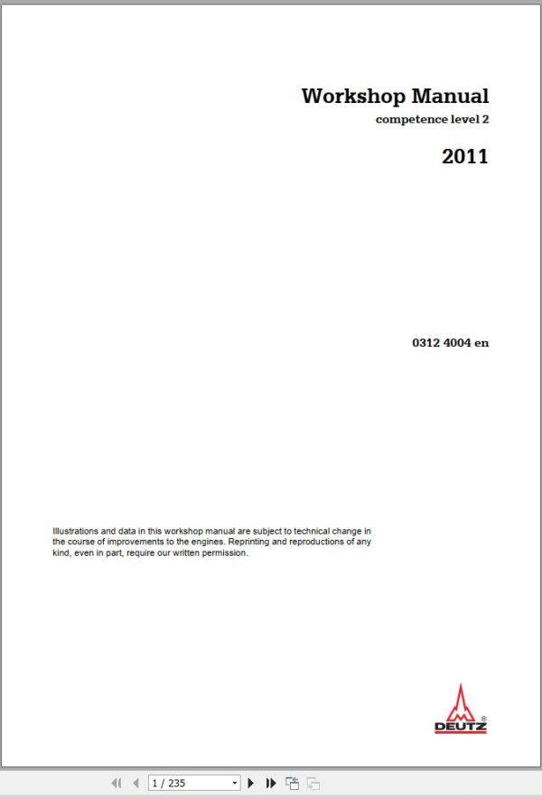 Deutz Engine 2011 Workshop Manual 03124004en 1