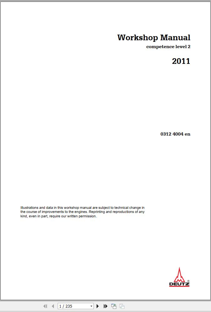 Deutz Engine 2011 Workshop Manual 03124004en 1