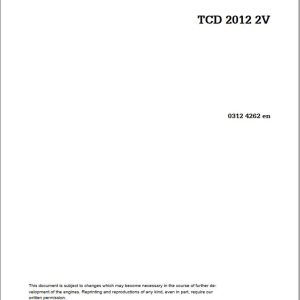 Deutz Engine TCD2012 2V Workshop Manual 03124262en 1