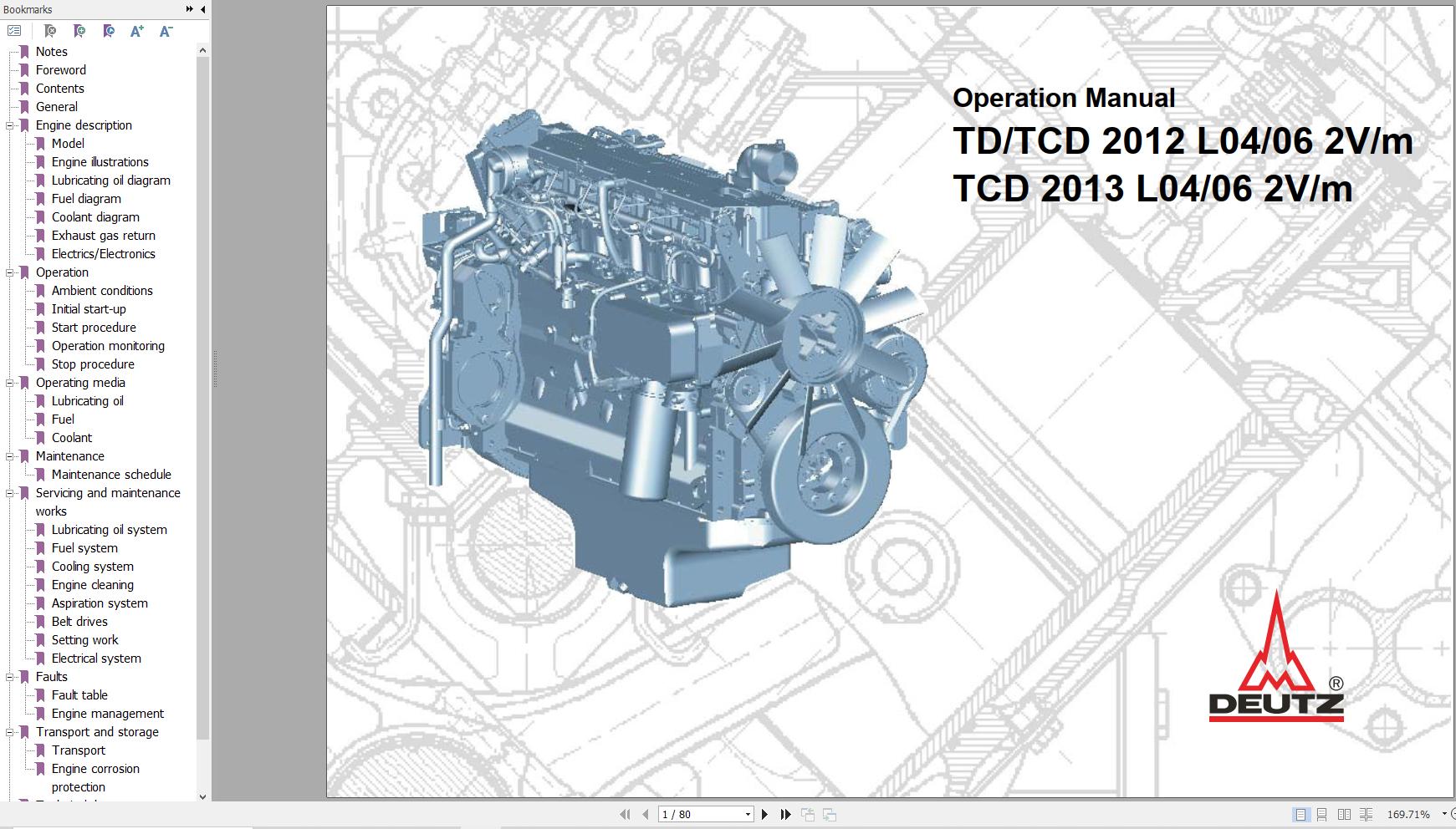 Deutz Engine TD 2012 to TCD 2013 L04 2V m Operation Manual 03123761en 1