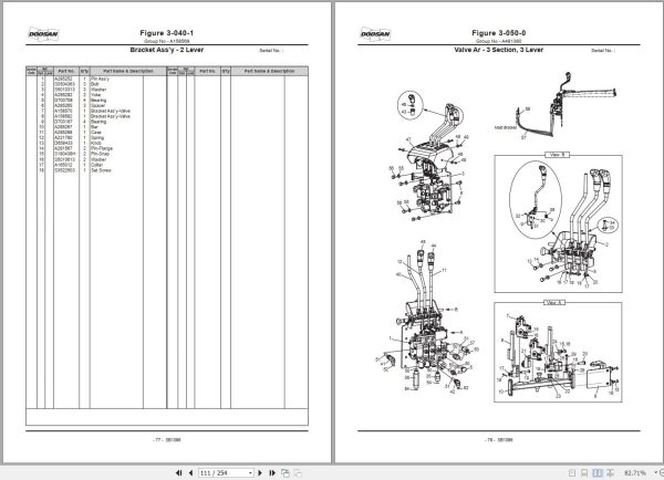 Doosan Forklift B15S 5 B18S 5 Parts Catalog SB1086E09 1 1