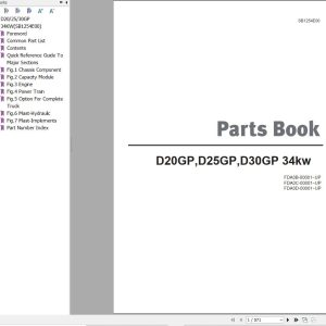 Doosan Forklift D20GP D25GP D30GP Parts Catalog SB1254E00