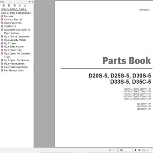 Doosan Forklift D20S 5 to D35C 5 Parts Catalog SB1109E13