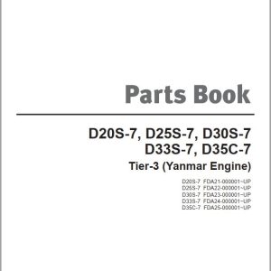 Doosan Forklift D20S 7 to D35C 7 Yanmar Tier 3 Parts Catalog