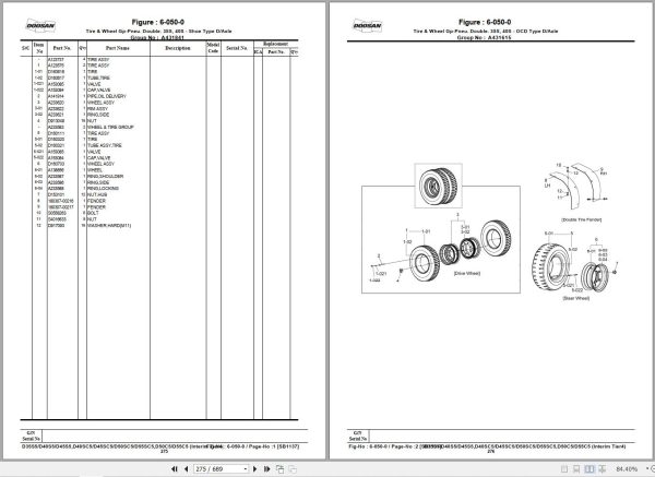 Doosan Forklift D35S 5 to D55SC 5 Parts Catalog SB1137E01 1