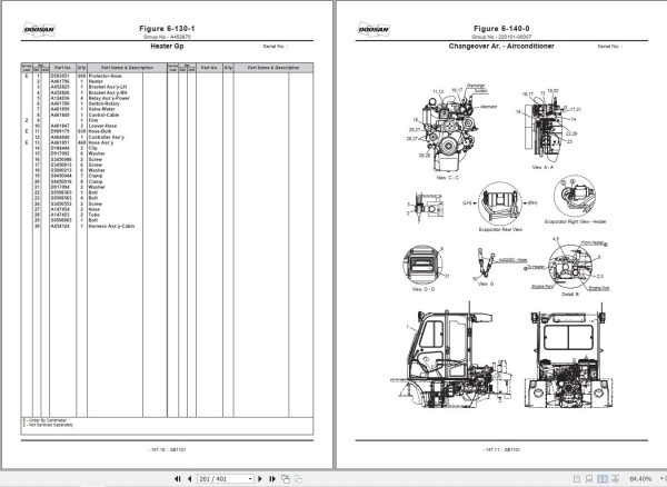 Doosan Forklift D50S 5 D60S 5 D70S 5 Parts Catalog SB1101E05 2