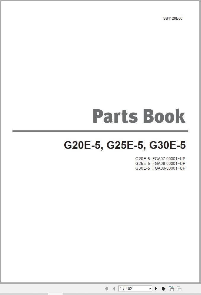 Doosan Forklift G20E 5 G25E 5 G30E 5 Parts Catalog SB1128E00 1