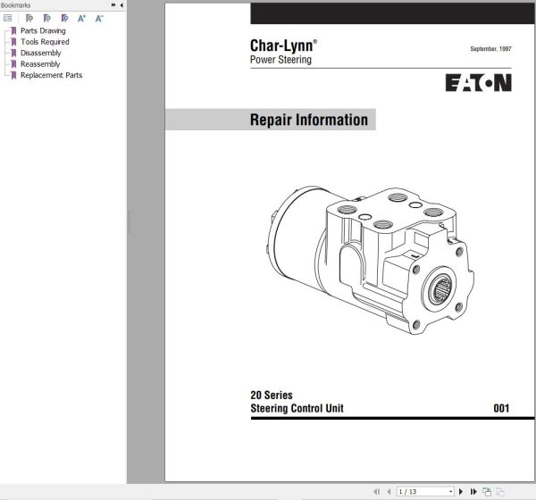 Eaton Steering Control Unit 20 Series Repair Instructions Manual 1