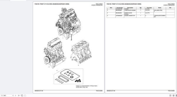 Fendt Tractor 211V NA GEN3 WAM22024X00F04001 99999 F220105 Part Catalog 2