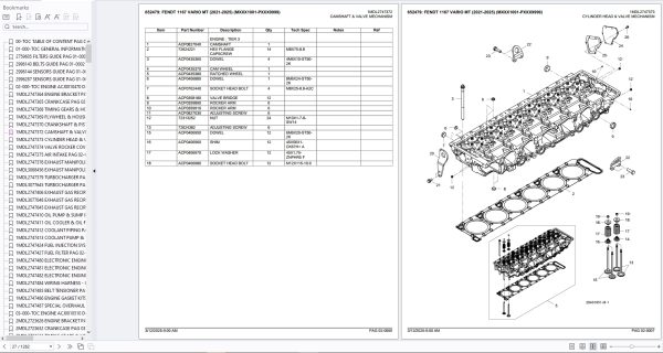 Fendt Tractors 1167 VARIO MT 2021 2025 Spare Parts Catalog 2