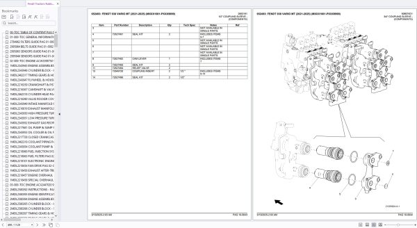 Fendt Tractors 938 VARIO MT 2021 2025 Spare Parts Catalog 2
