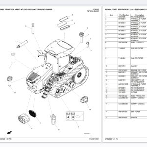 Fendt Tractors 938 VARIO MT 2021 2025 Spare Parts Catalog 3
