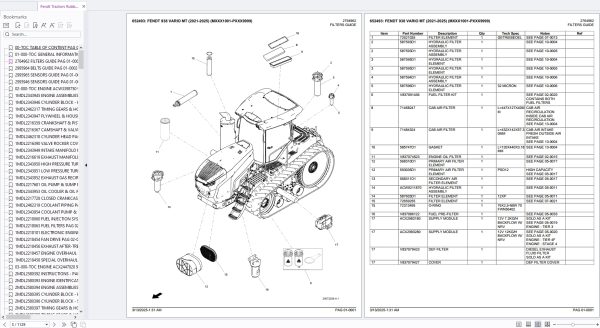 Fendt Tractors 938 VARIO MT 2021 2025 Spare Parts Catalog 3