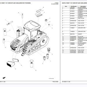 Fendt Tractors Rubber Tracked 1151 VARIO MT 2021 2025 Spare Parts Catalog 1