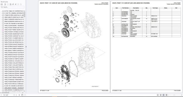 Fendt Tractors Rubber Tracked 1151 VARIO MT 2021 2025 Spare Parts Catalog 2