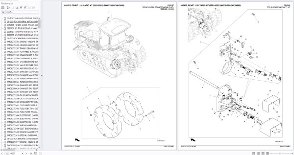 Fendt Tractors Rubber Tracked 1151 VARIO MT 2021 2025 Spare Parts Catalog 3