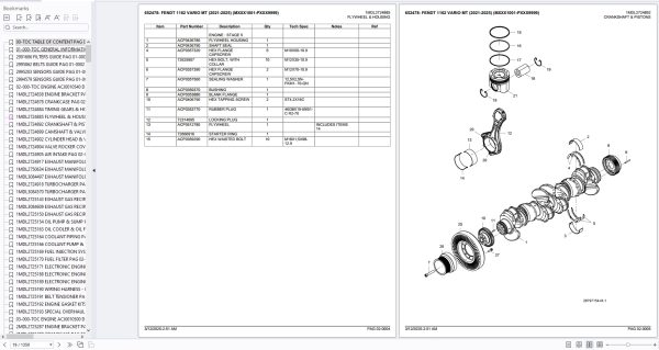 Fendt Tractors Rubber Tracked 1162 VARIO MT 2021 2025 Spare Part Catalog 2