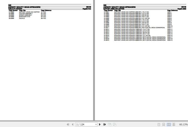 GSI Agridry Gravity Grain Spreaders Parts Catalog 652169 1