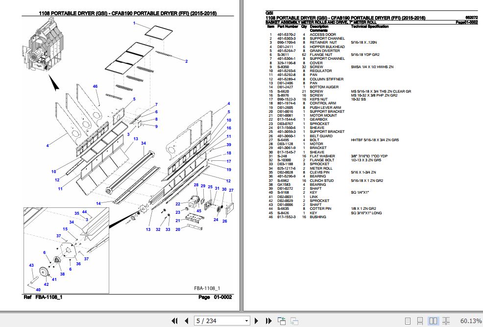 GSI Portable Dryer 1108 CFAB190 Parts Catalog 652072