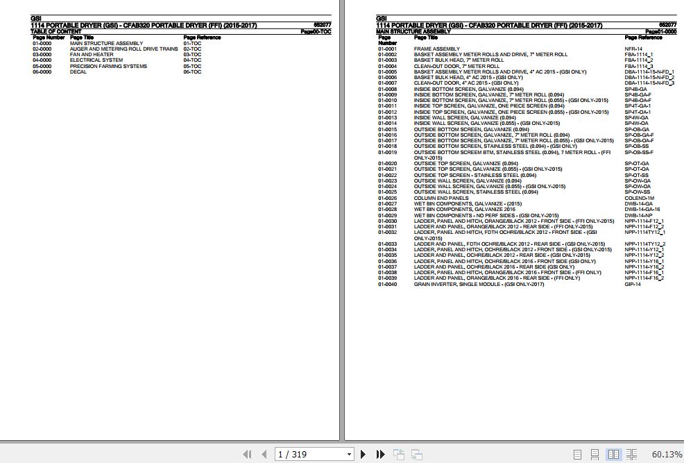 GSI Portable Dryer 1114 CFAB320 Parts Catalog 652077 1