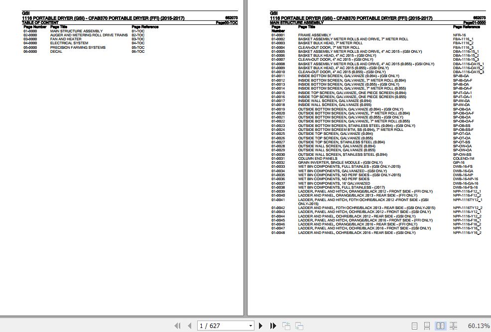 GSI Portable Dryer 1116 CFAB370 Parts Catalog 652073 1