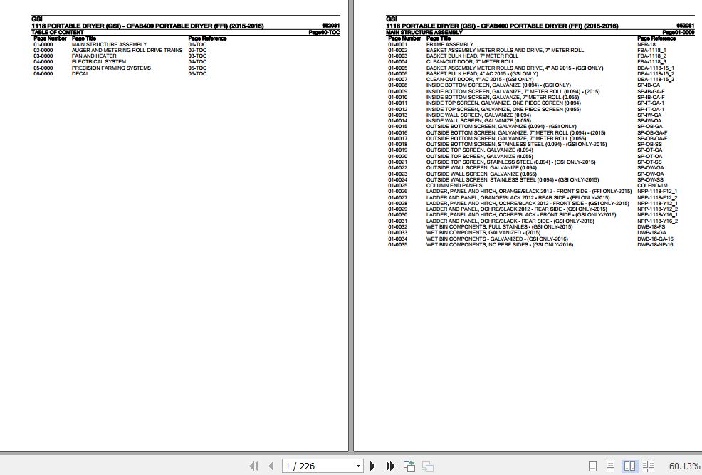 GSI Portable Dryer 1118 CFAB400 Parts Catalog 652081 1