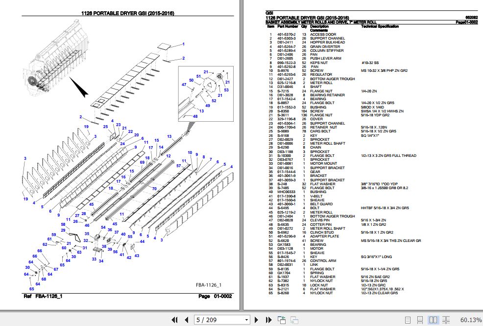 GSI Portable Dryer 1126 Parts Catalog 652082