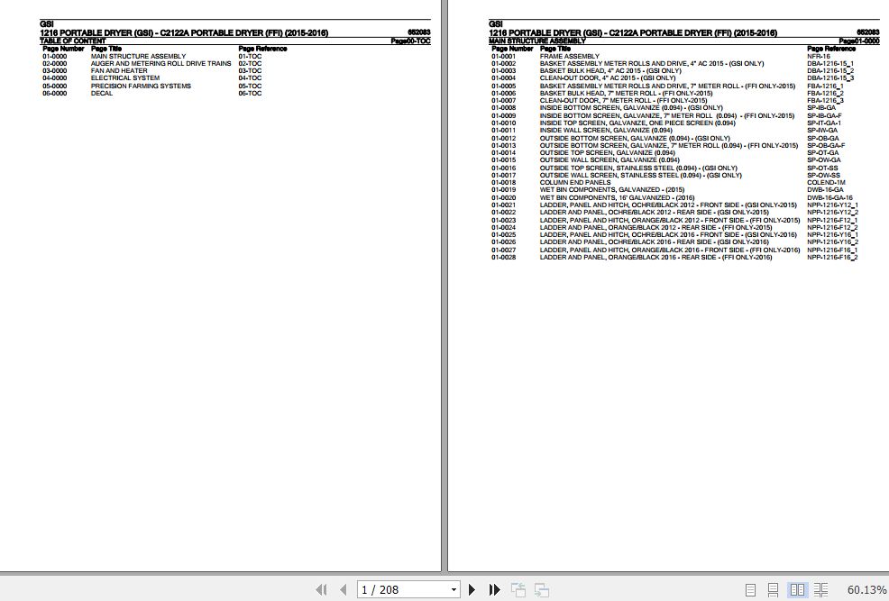 GSI Portable Dryer 1216 C2122A Parts Catalog 652083 1