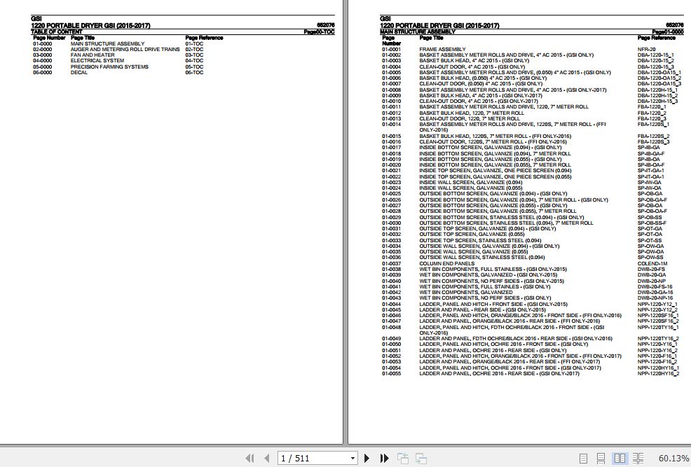GSI Portable Dryer 1220 Parts Catalog 652076 1