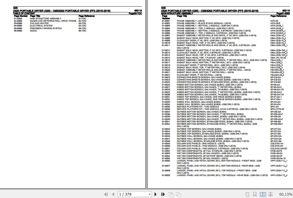 GSI Portable Dryer 2320 CMS3202 Parts Catalog 652118 1