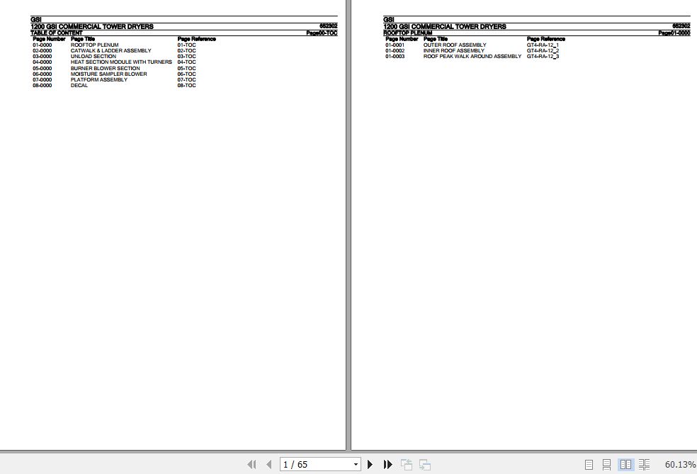 GSI Tower Dryers 1200 Parts Catalog 652302 1