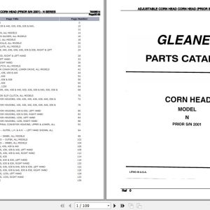 Gleaner Adjustable Corn Head N Series Parts Catalog 79005514 1