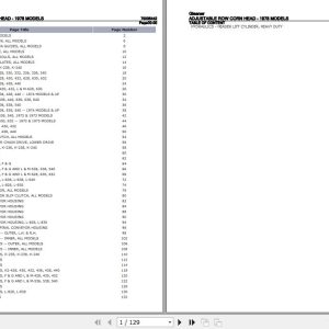 Gleaner Adjustable Row Corn Head 1978 Parts Catalog 79005442 1