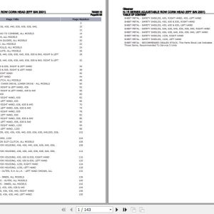 Gleaner Adjustable Row Corn Head N R Series Parts Catalog 79006110 1