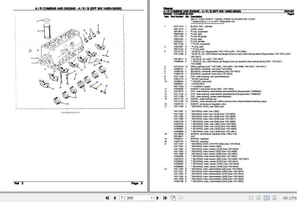 Gleaner Combine A R Engine A R B Parts Catalog 790015673 2