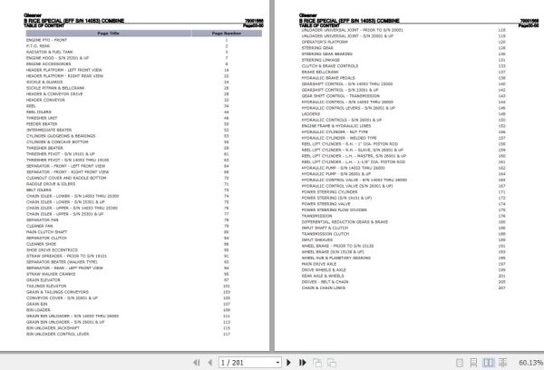 Gleaner Combine B Rice Special Parts Catalog 79001568 1