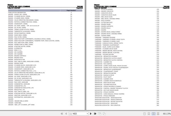Gleaner Combine F Parts Catalog 79001565 1
