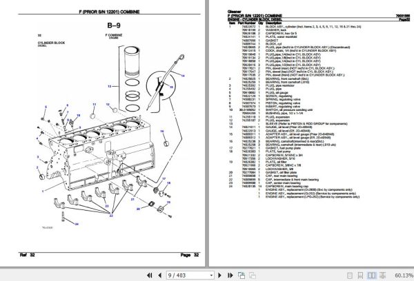 Gleaner Combine F Parts Catalog 79001565 2