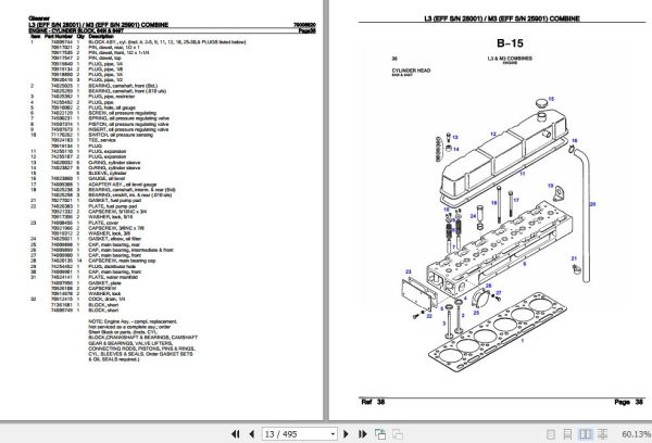 Gleaner Combine L3 M3 Parts Catalog 79006820 2