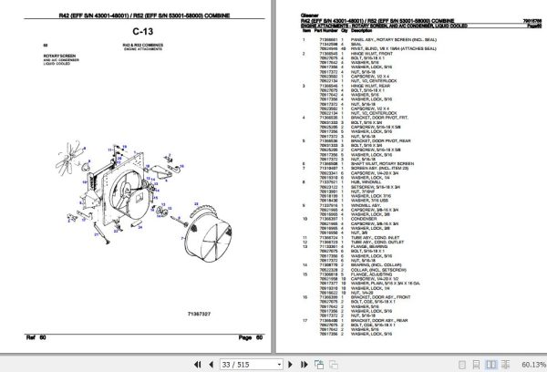 Gleaner Combine R42 R52 Parts Catalog 79015756 2
