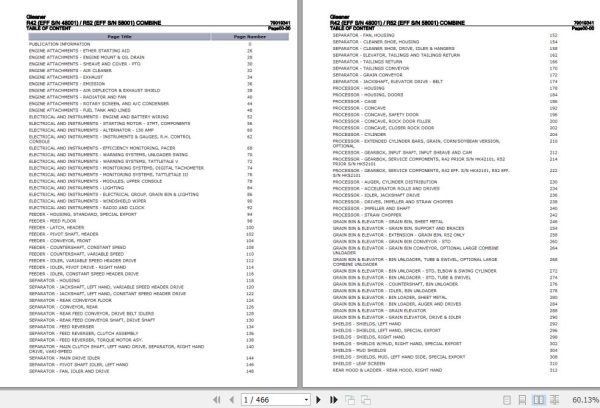 Gleaner Combine R42 R52 Parts Catalog 79019341 1