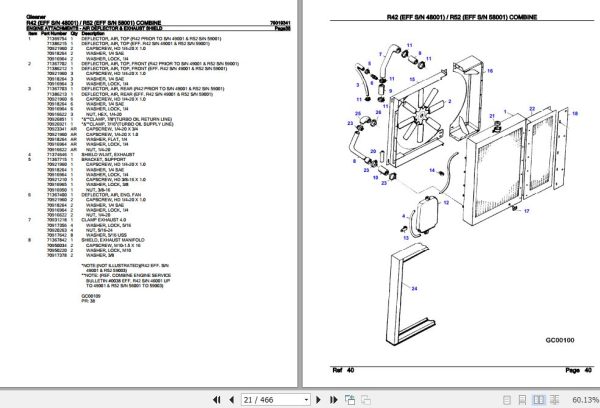 Gleaner Combine R42 R52 Parts Catalog 79019341 2