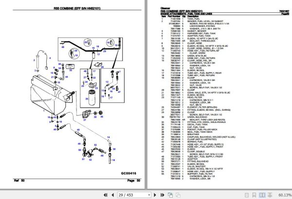 Gleaner Combine R55 Parts Catalog 79021867 2