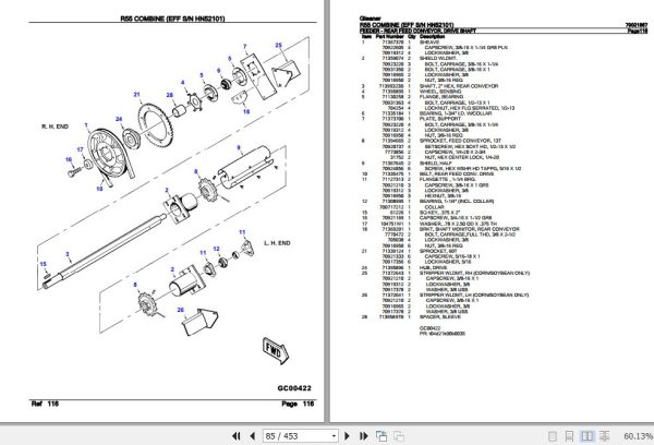 Gleaner Combine R55 Parts Catalog 79021867 3
